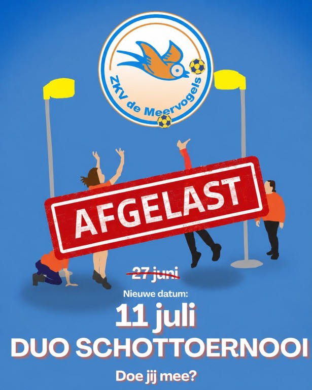 Duoschottoernooi verplaatst naar 11 juli