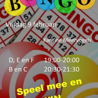 Bingo avond 9 februari